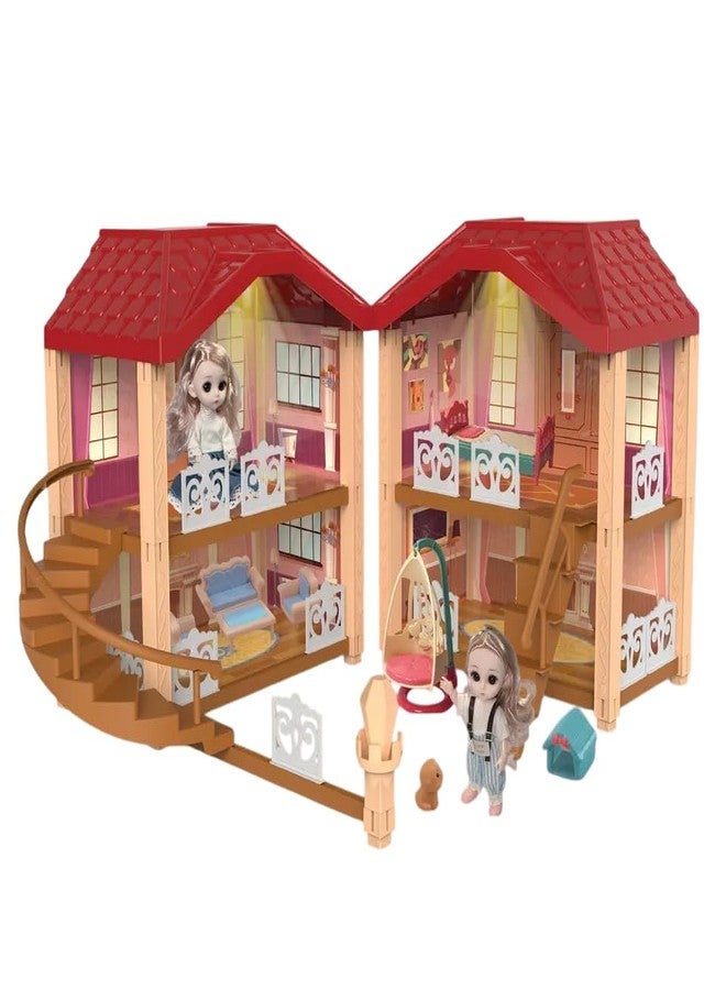 RAHUFashion Classic Doll House Sweet Family DIY Assembled Luxury Villa Girls Gift Dreamhouse Doll House with Funiture Combination - Image 1